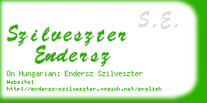 szilveszter endersz business card